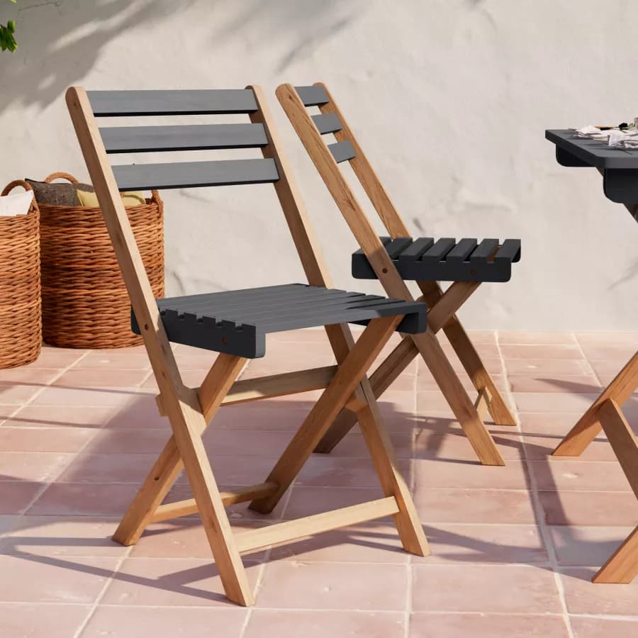 Set di 4 sedie pieghevoli in legno massello di acacia - Nauru