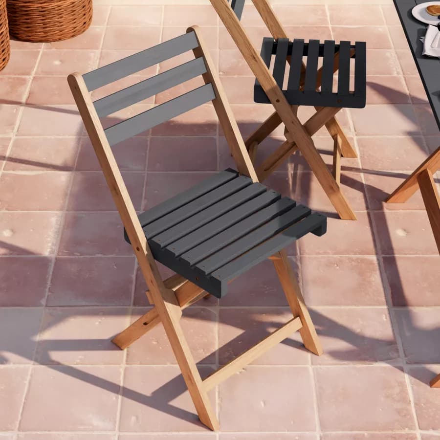 Set di 4 sedie pieghevoli in legno massello di acacia - Nauru