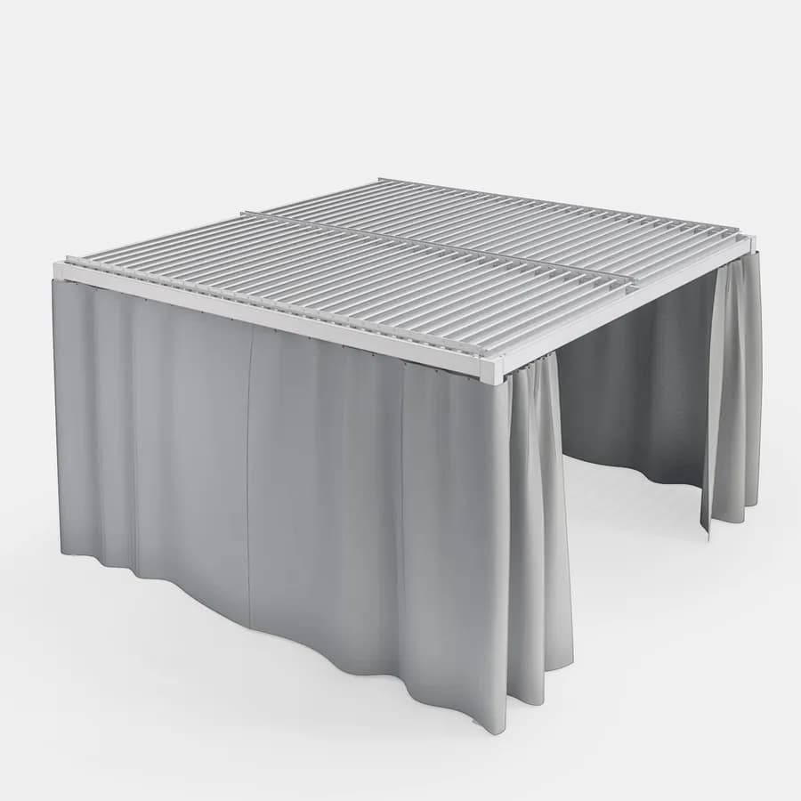 Set di 4 tende laterali per gazebo bioclimatico 4x4 m grigio