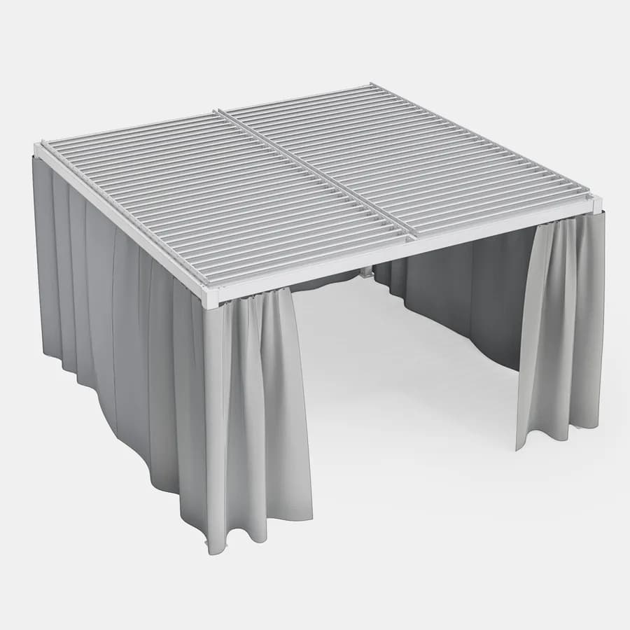 Set di 4 tende laterali per gazebo bioclimatico 4x4 m grigio