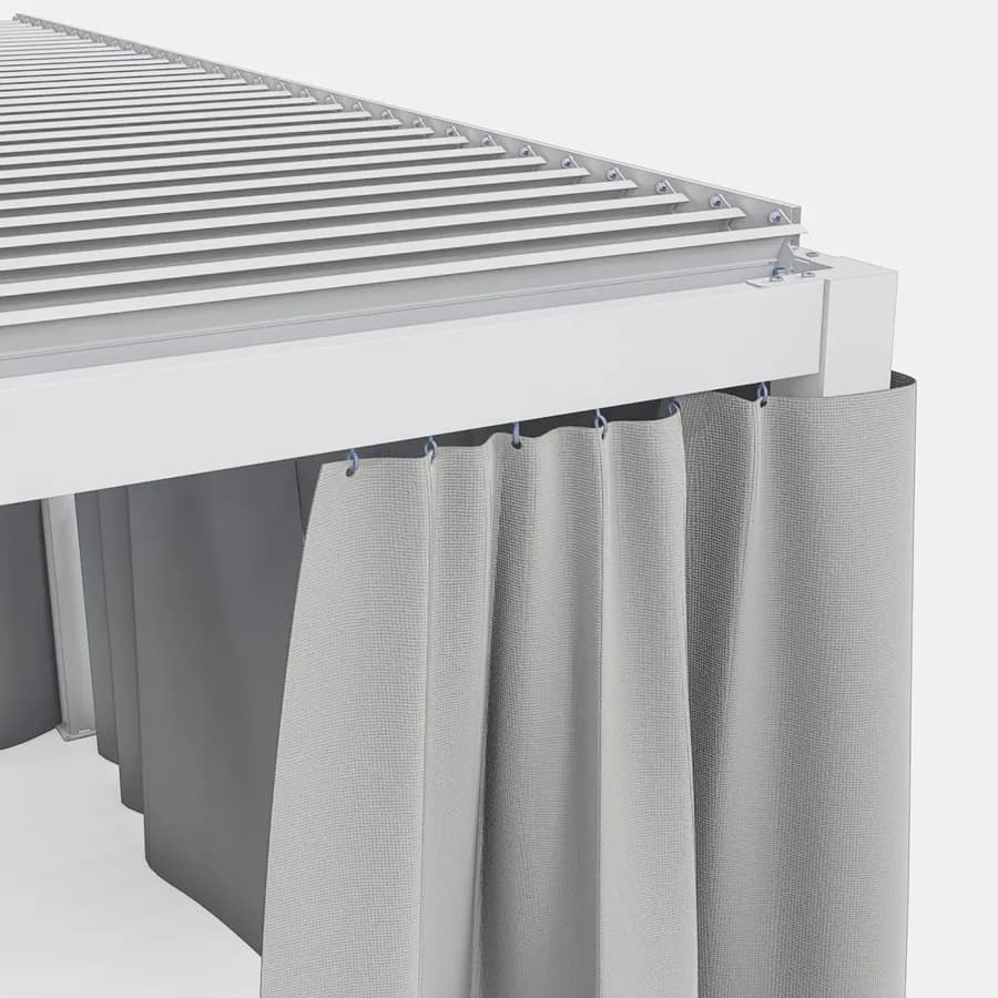 Set di 4 tende laterali per gazebo bioclimatico 4x4 m grigio