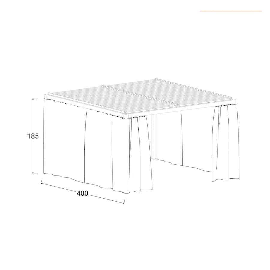 Set di 4 tende laterali per gazebo bioclimatico 4x4 m grigio