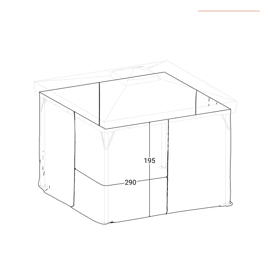 Set di tende laterali per gazebo 3x3 m grigio - Bolt