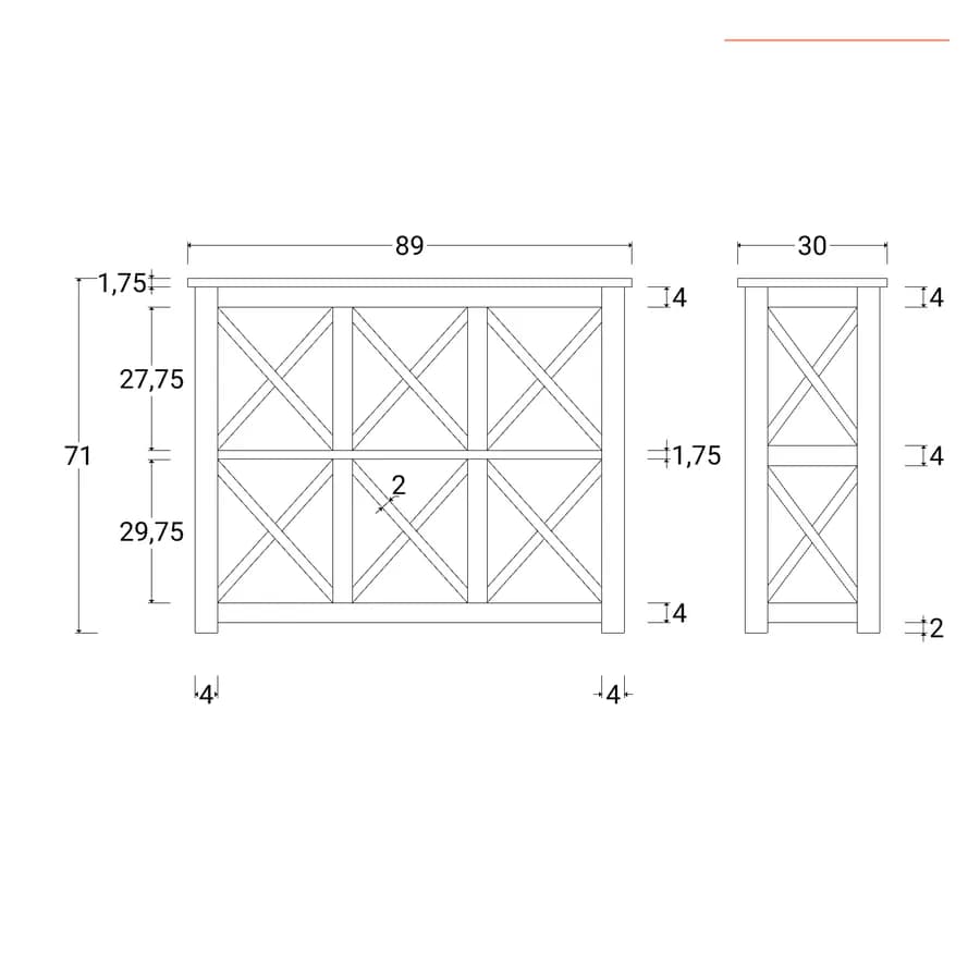 Set 3 librerie in legno di acacia con ripiani sollevabili - Freia Acacia