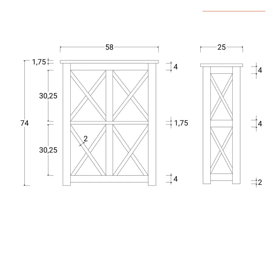 Set 3 librerie in legno di acacia con ripiani sollevabili - Freia Acacia