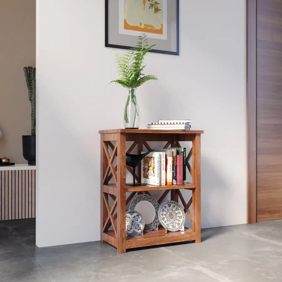 Set 3 librerie in legno di acacia con ripiani sollevabili - Freia Acacia