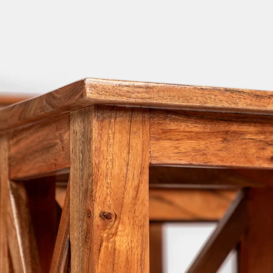 Set 3 librerie in legno di acacia con ripiani sollevabili - Freia Acacia