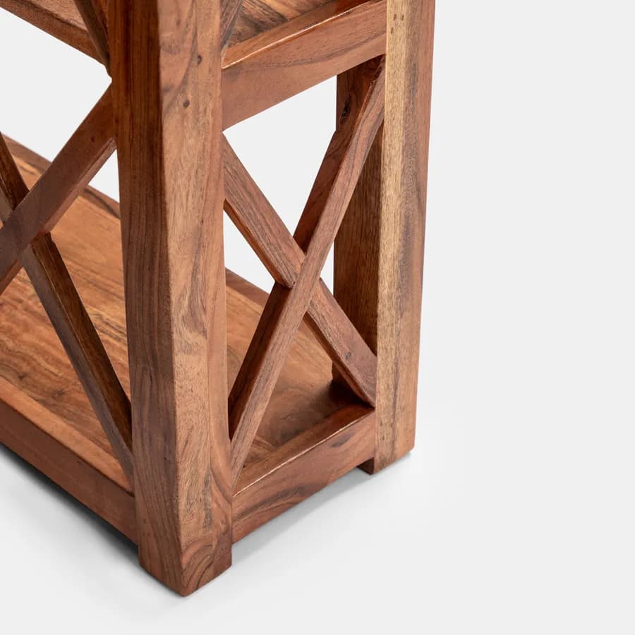 Set 3 librerie in legno di acacia con ripiani sollevabili - Freia Acacia