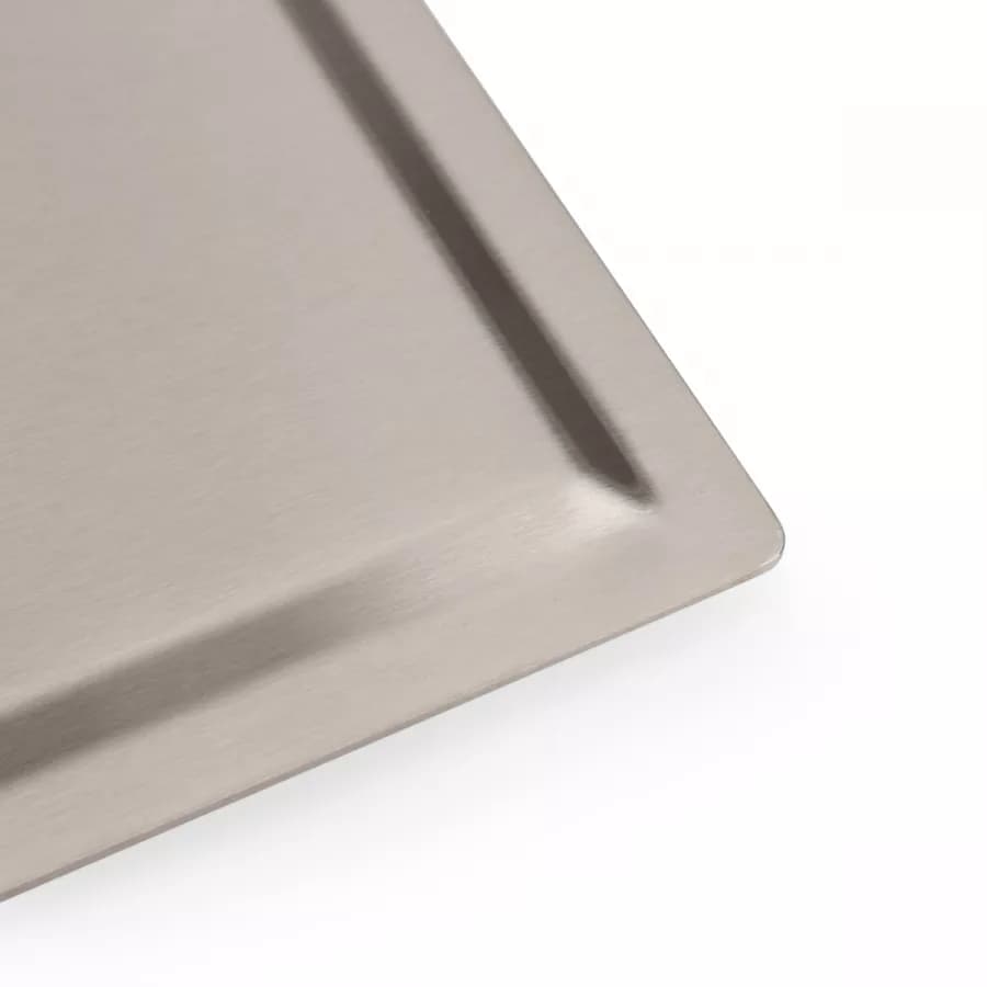 Set doccia con soffione 20x20 cm con braccio quadrato 40 cm e kit doccino spazzolato