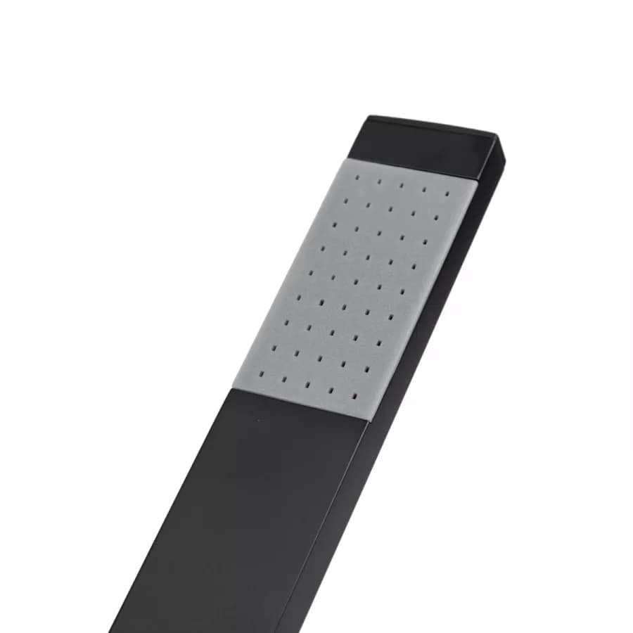 Set doccia con soffione 25x15 cm, braccio doccia 35 cm e kit doccino nero opaco