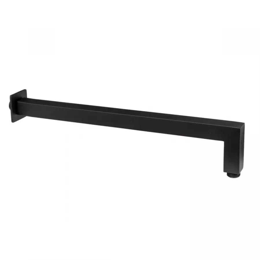 Set doccia con soffione 30x20 cm, braccio doccia 40 cm e kit doccino nero opaco