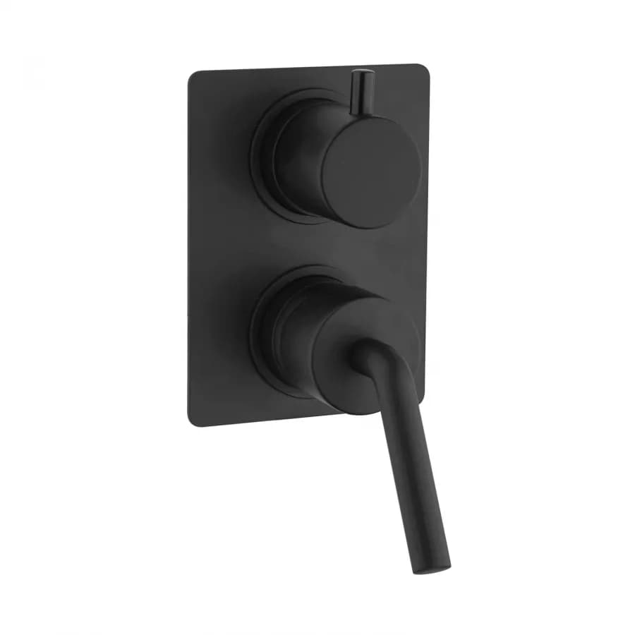 Set doccia incasso 2 vie con braccio 35 + soffione 25 + duplex nero opaco Lumos di Jacuzzi - Rubinetteria