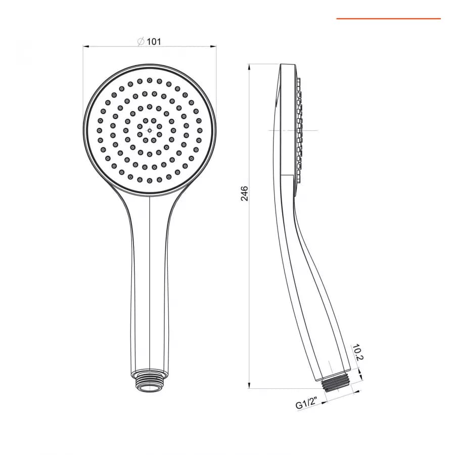 Set doccia incasso 2 vie con braccio 40 + soffione 30 + duplex nero opaco Lumos di Jacuzzi - Rubinetteria