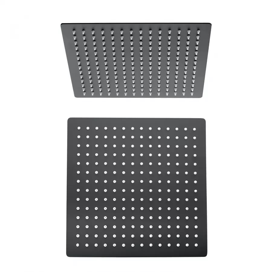 Set doccia incasso 2 vie con braccio 40 + soffione 30 + duplex nero opaco Lumos di Jacuzzi - Rubinetteria