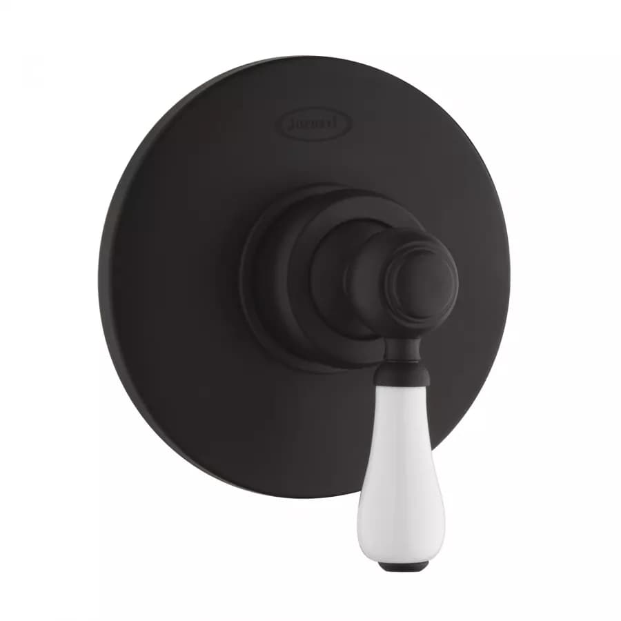 Set doccia incasso con braccio 35 cm e soffione 25 cm nero opaco Brera di Jacuzzi - Rubinetteria