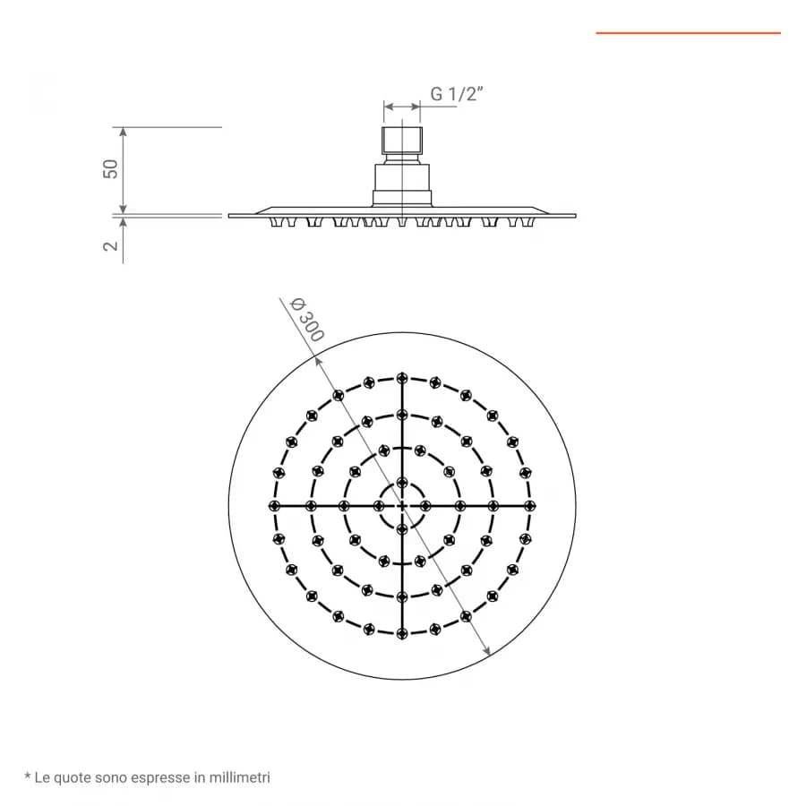 Set doccia incasso con braccio 40 cm e soffione 30 cm nero opaco Brera di Jacuzzi - Rubinetteria