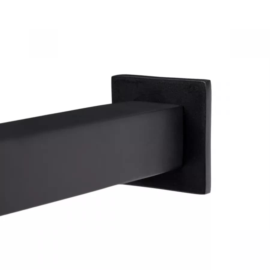 Set doccia soffione nero opaco ultraslim anticalcare 25x15 cm e braccio doccia da 40 cm