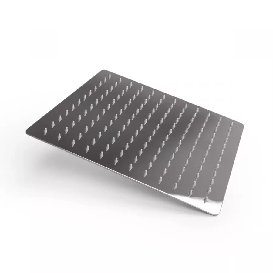 Set doccia squadrato soffione 30x30cm, braccio 40cm e doccino con presa d'acqua