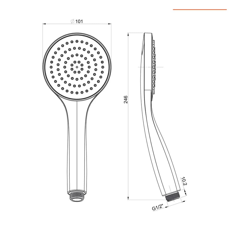 Set doccetta con supporto a a muro e flessibile nero opaco - Jacuzzi - Rubinetteria