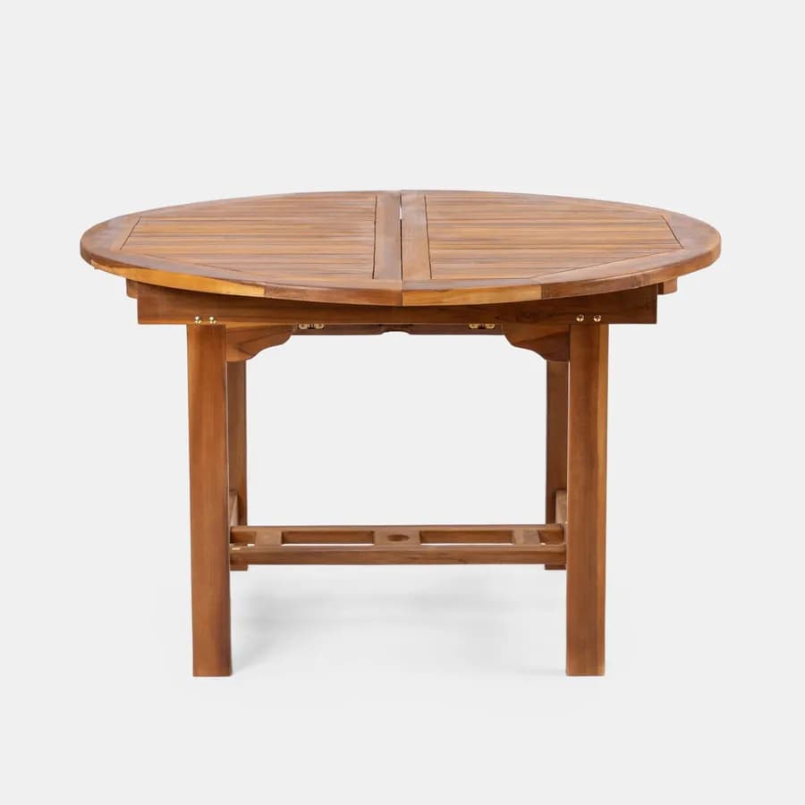 Set pranzo tavolo 120/170x120 cm e 4 sedie pieghevoli in legno teak - Louis