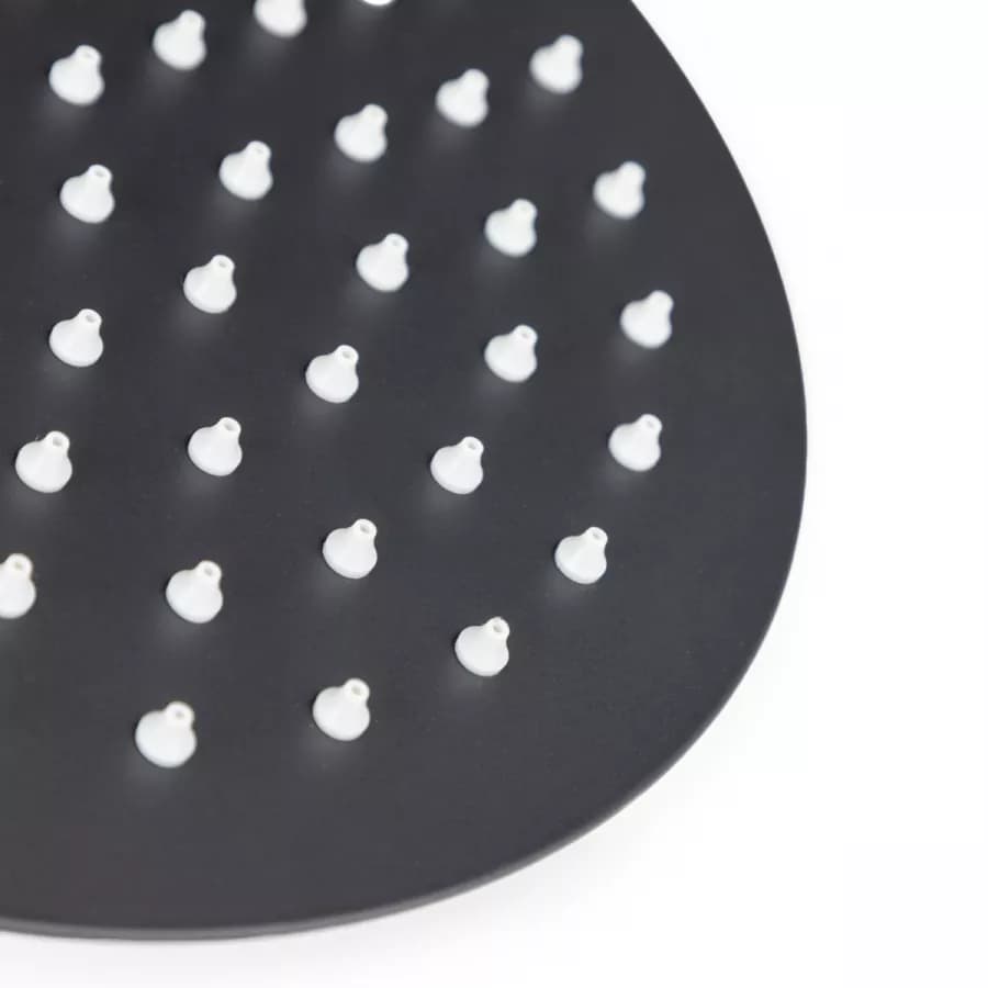 Set incasso doccia con braccio 28 cm e soffione 20 cm nero – Ran