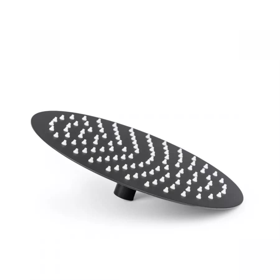 Set incasso doccia con braccio 28 cm e soffione 25 cm nero – Key