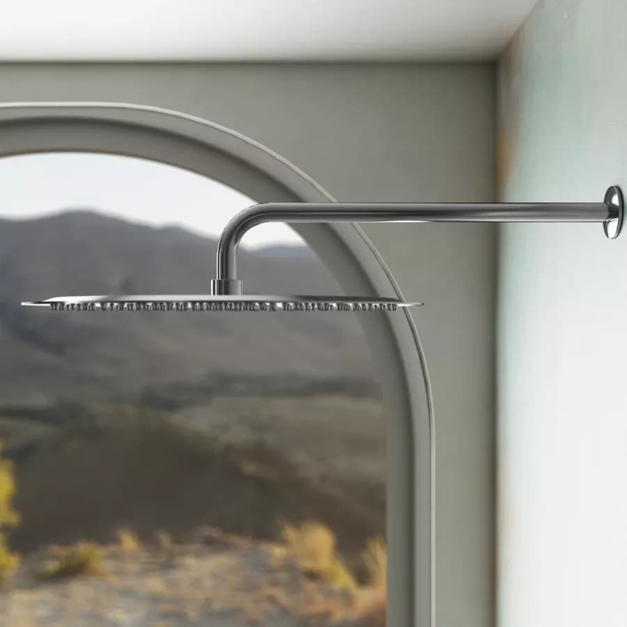 Set incasso doccia con braccio 40 cm e soffione 40 cm cromo – Key