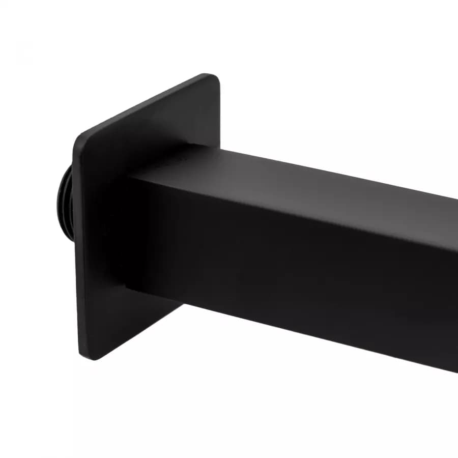 Set incasso doccia con braccio a soffitto 20 cm e soffione 25x25 cm nero - Tiamat