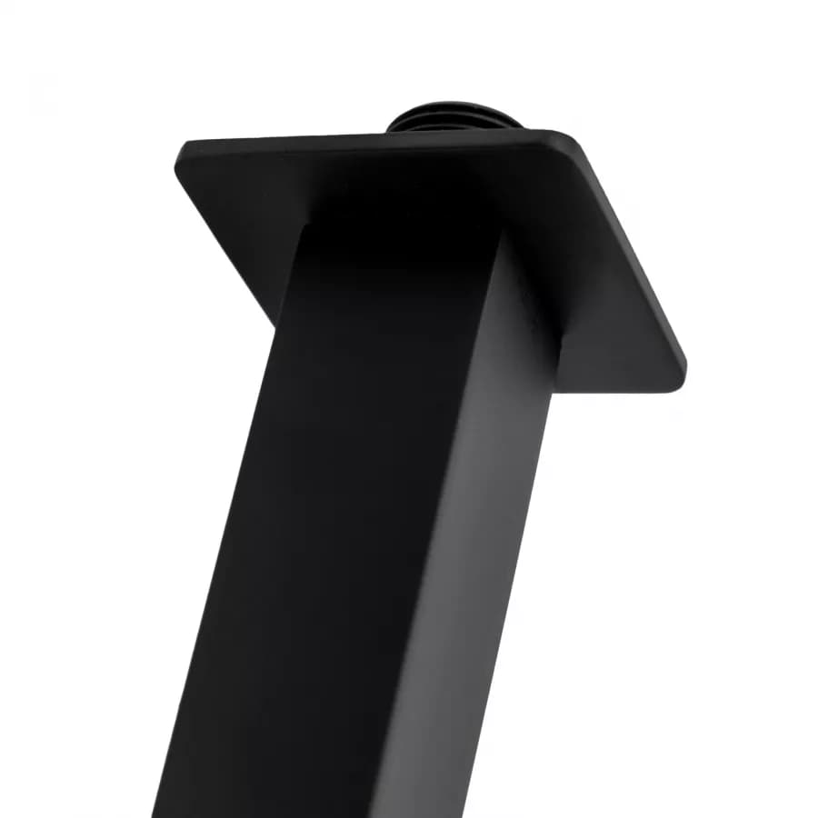 Set incasso doccia con braccio a soffitto 20 cm e soffione 25x25 cm nero – Fusion