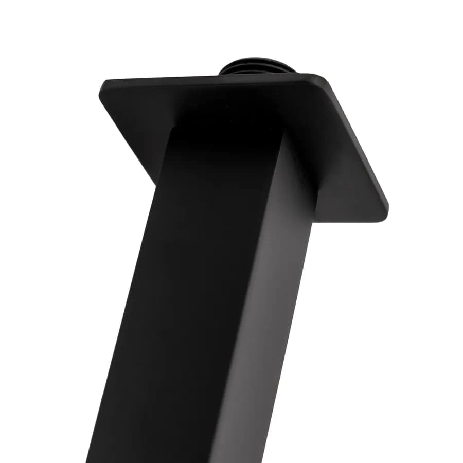 Set incasso doccia con braccio a soffitto 20 cm e soffione 25x25 cm nero – Kyria