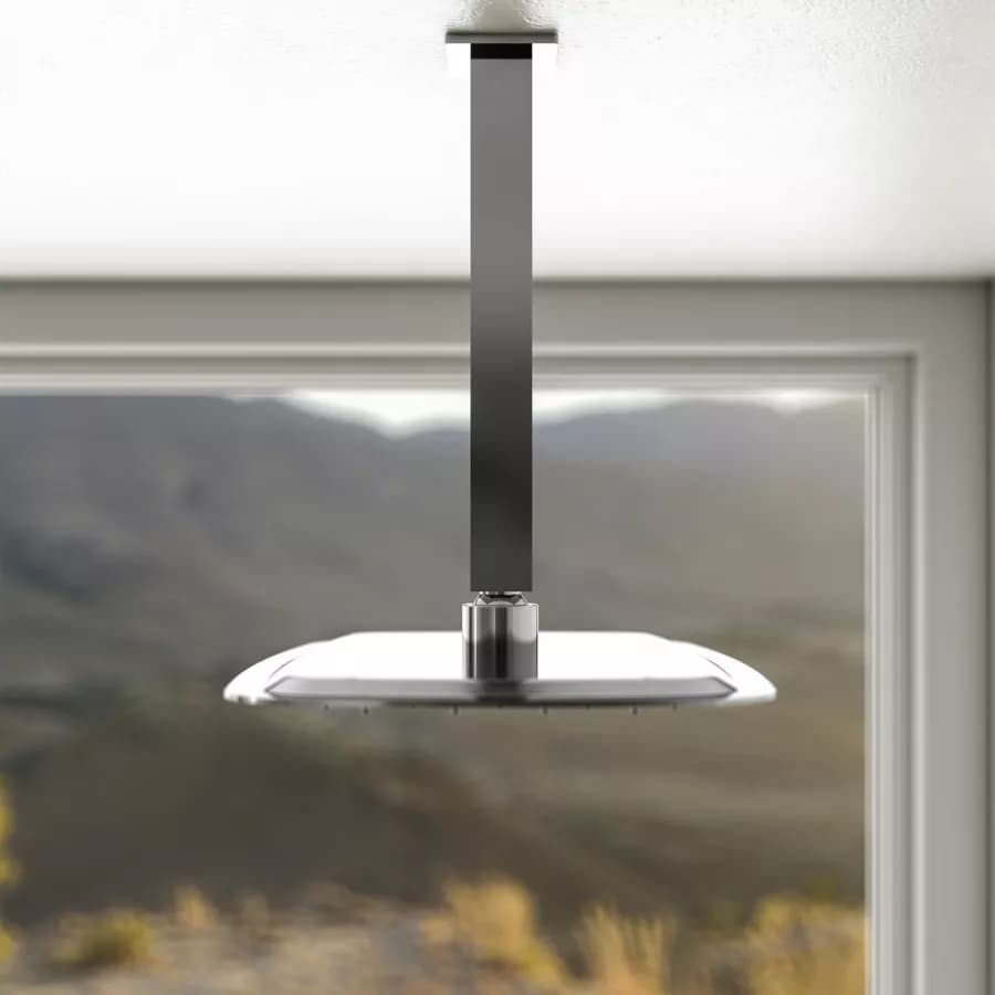 Set incasso doccia con braccio a soffitto 20 cm e soffione 30x20 cm cromo - Tiamat