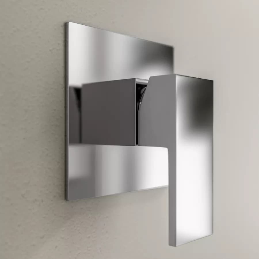 Set incasso doccia con braccio a soffitto 20 cm e soffione 30x20 cm cromo - Tiamat