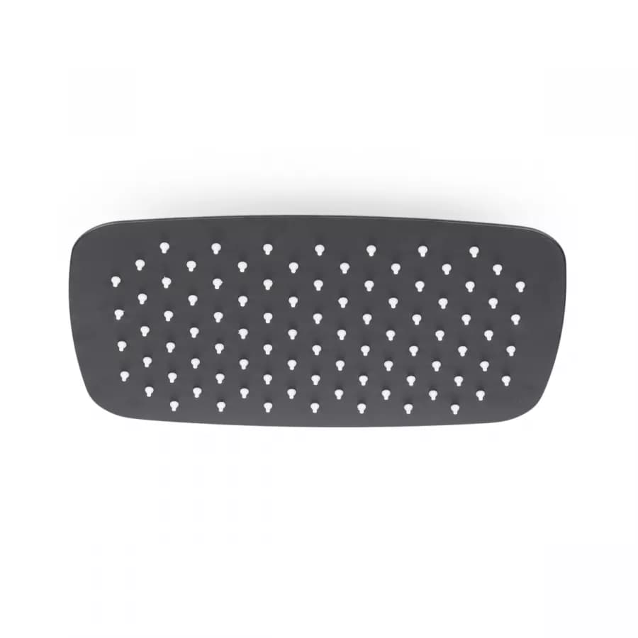 Set incasso doccia con braccio a soffitto 20 cm e soffione 30x20 cm nero - Tiamat
