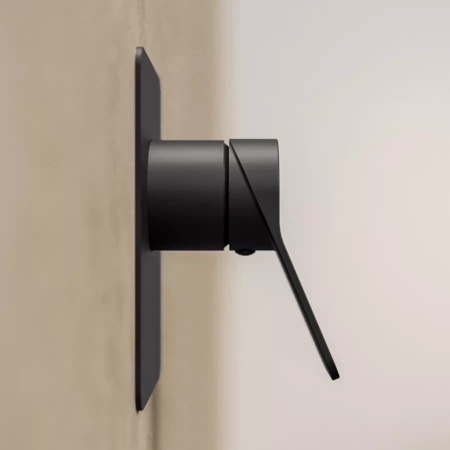 Set incasso doccia con braccio a soffitto 20 cm e soffione 30x20 cm nero – Wing