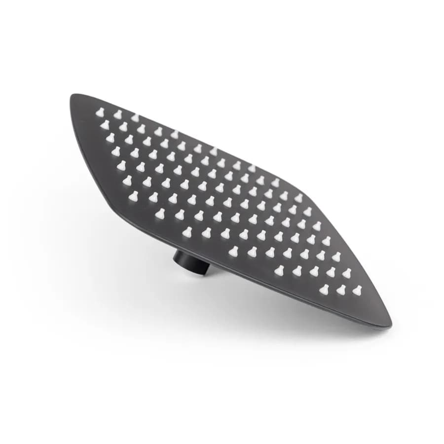 Set incasso doccia con braccio a soffitto 20 cm e soffione 30x20 cm nero – Kyria