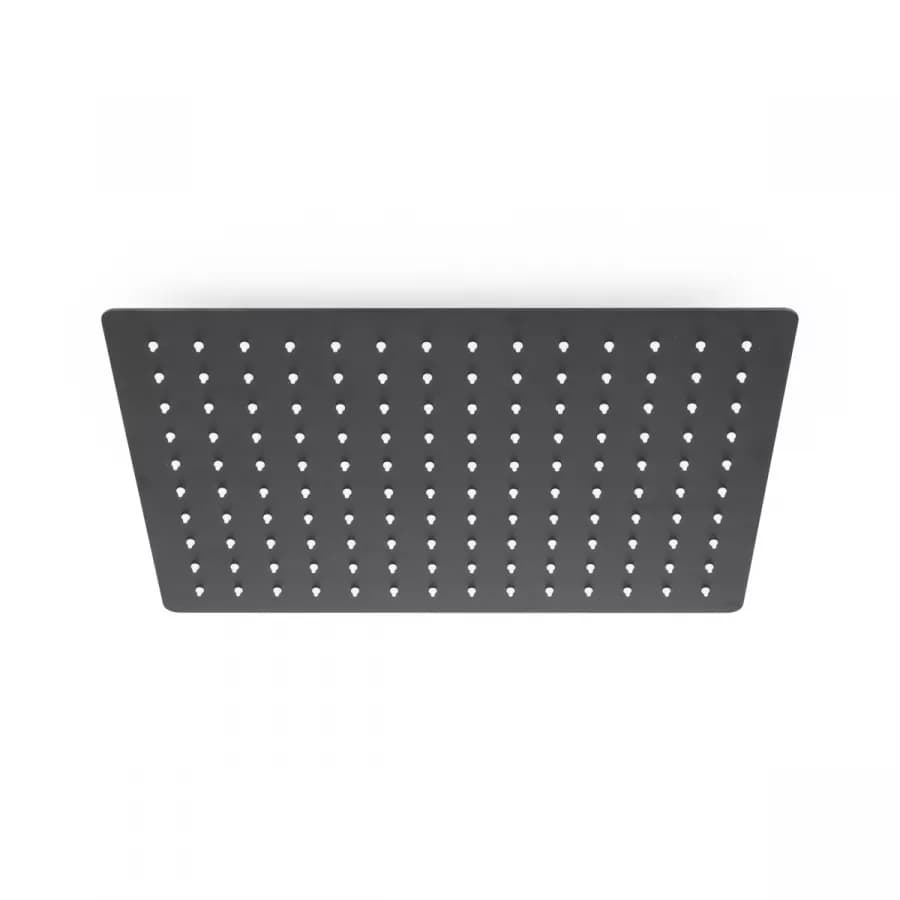Set incasso doccia con braccio a soffitto 20 cm e soffione 40x30 cm nero – Wing