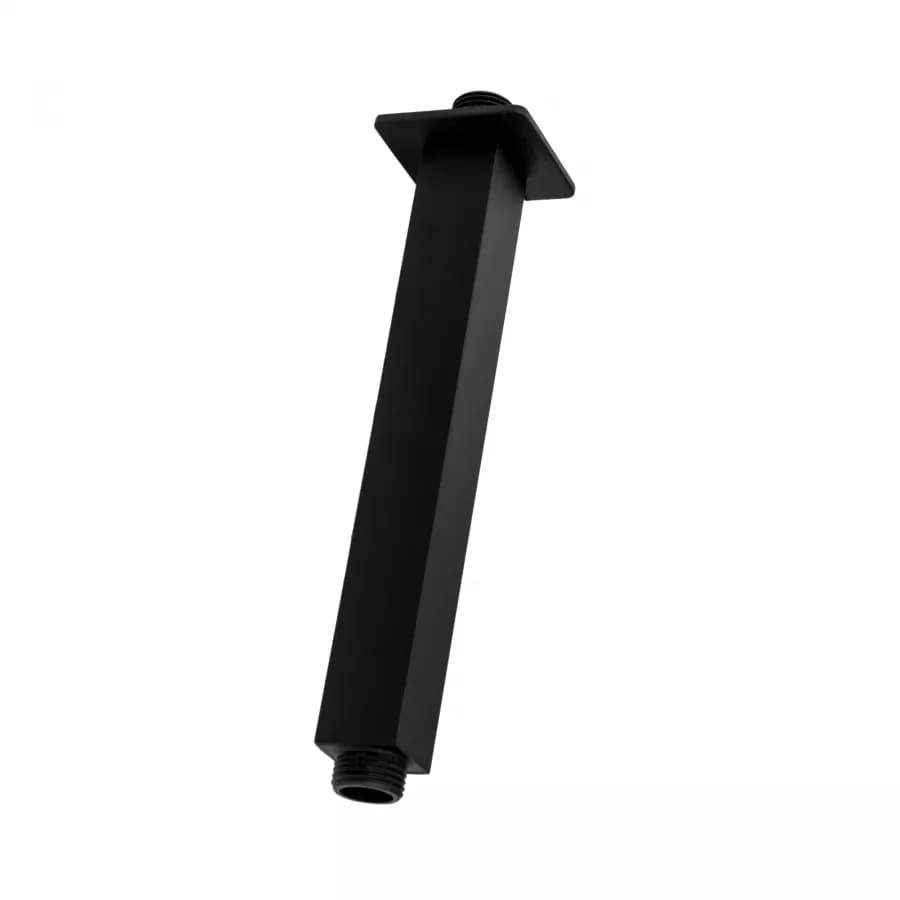 Set incasso doccia con braccio a soffitto 20 cm e soffione 40x40 cm nero – Fusion