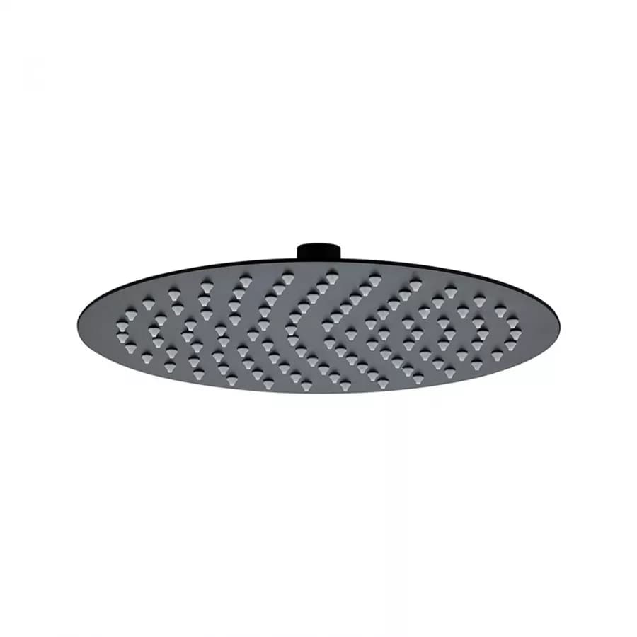 Set incasso doccia con braccio a soffitto 22 cm e soffione 25 cm nero – Tila