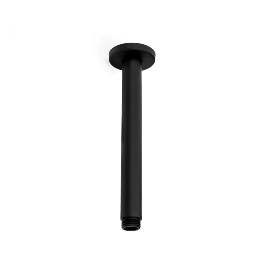 Set incasso doccia con braccio a soffitto 22 cm e soffione 25 cm nero – Key