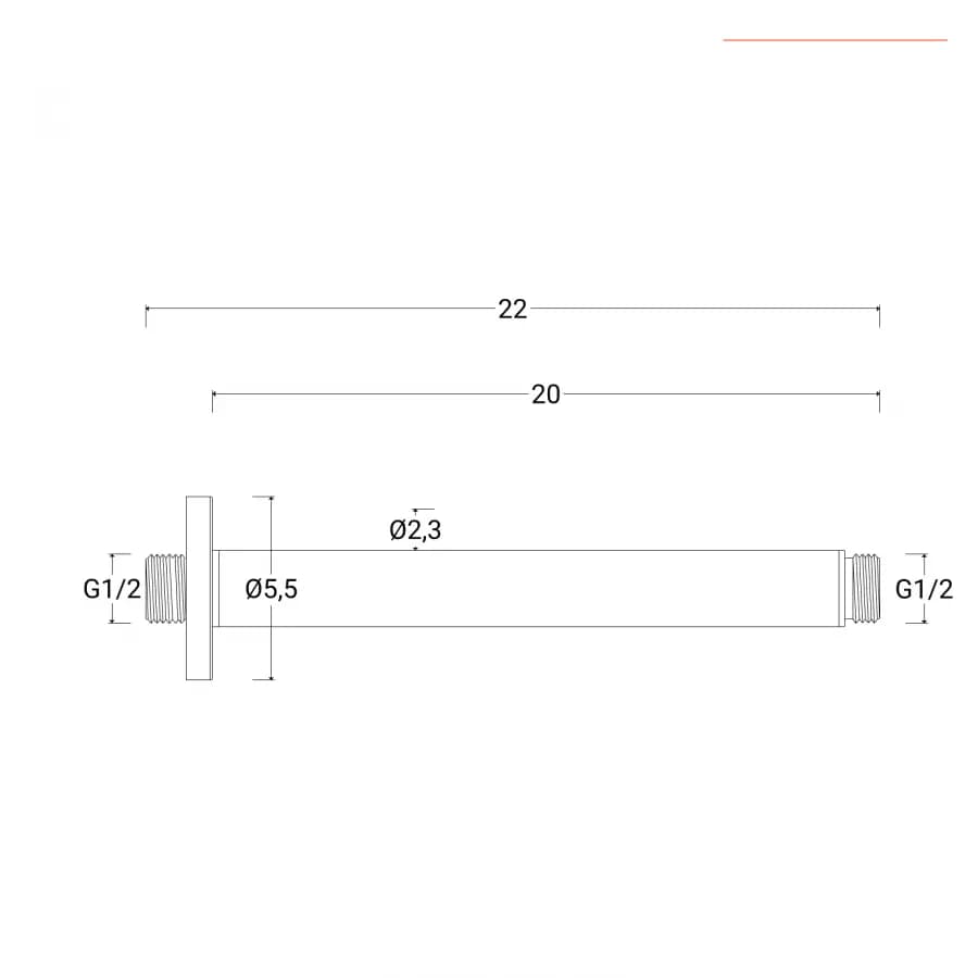 Set incasso doccia con braccio a soffitto 22 cm e soffione 30 cm cromo – Ran