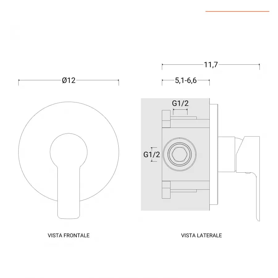 Set incasso doccia con braccio a soffitto 22 cm e soffione 30 cm cromo – Key
