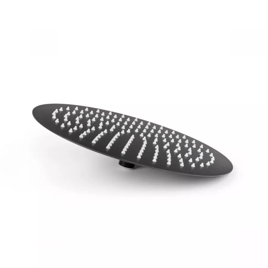 Set incasso doccia con braccio a soffitto 22 cm e soffione 30 cm nero – Tila
