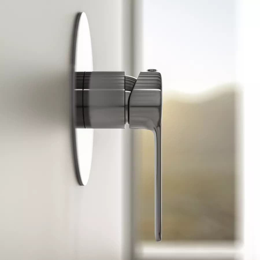 Set incasso doccia con braccio a soffitto 22 cm e soffione 40 cm cromo – Tila