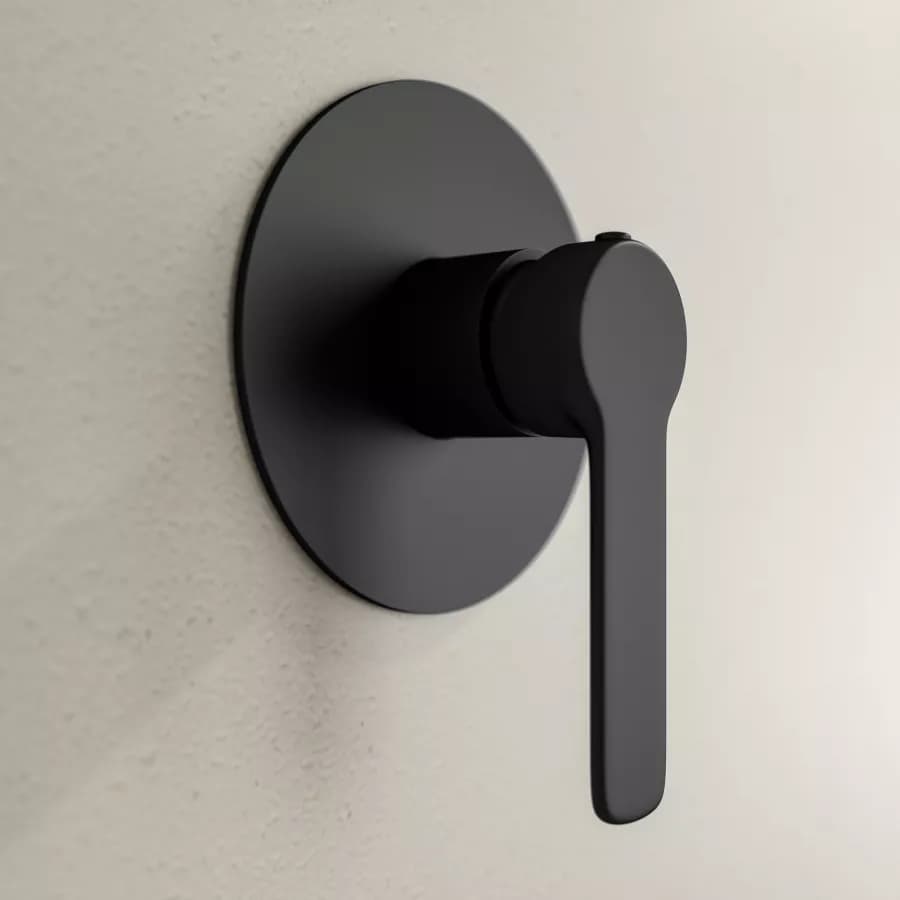 Set incasso doccia con braccio a soffitto 22 cm e soffione 40 cm nero – Tila