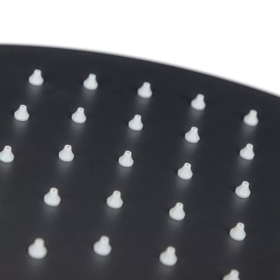 Set incasso doccia con braccio a soffitto 22 cm e soffione 40 cm nero – Tila