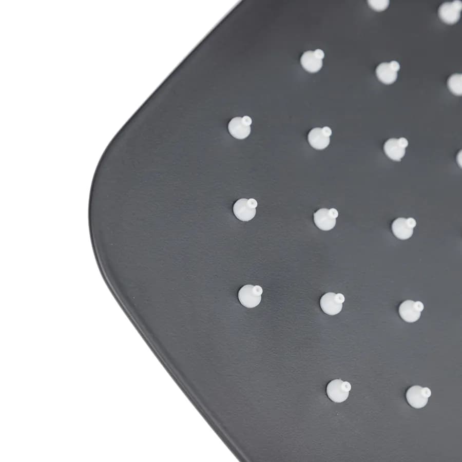 Set incasso doccia con braccio doccia 40 cm e soffione 30x20 cm nero – Kyria