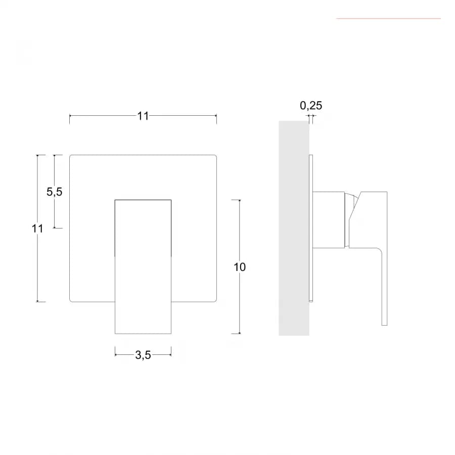 Set incasso doccia con braccio doccia 40 cm e soffione 40x30 cm cromo – Tiamat