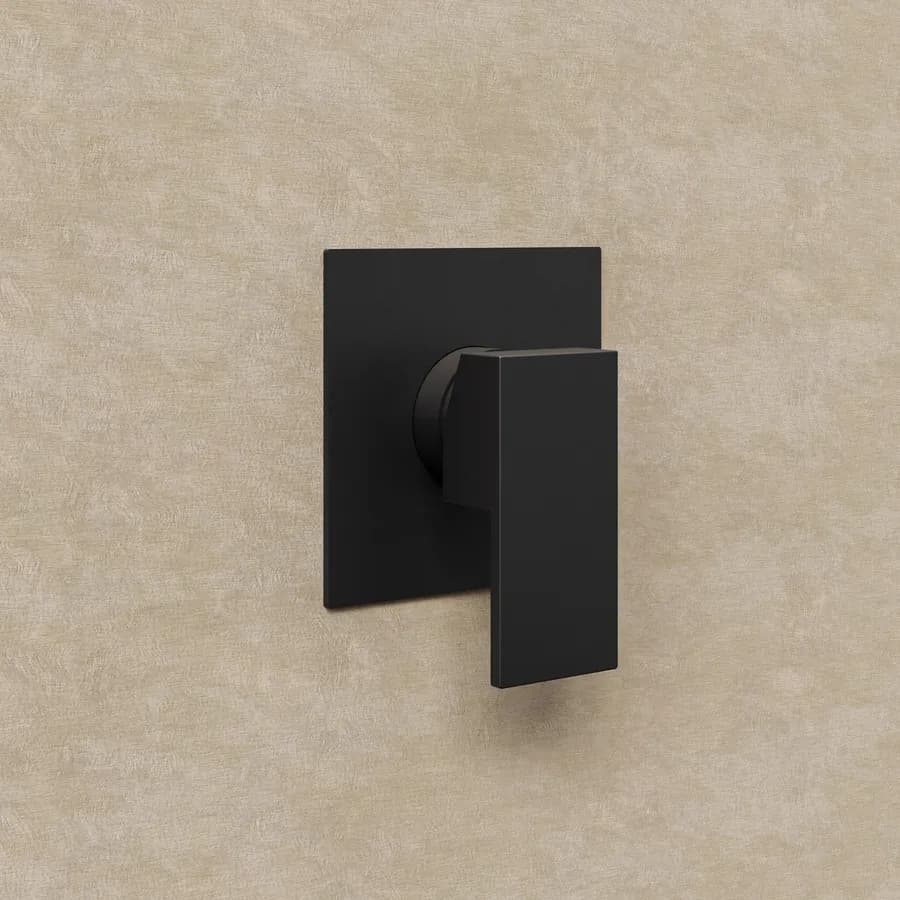 Set incasso doccia con braccio doccia 40 cm e soffione 40x40 cm nero – Kyria
