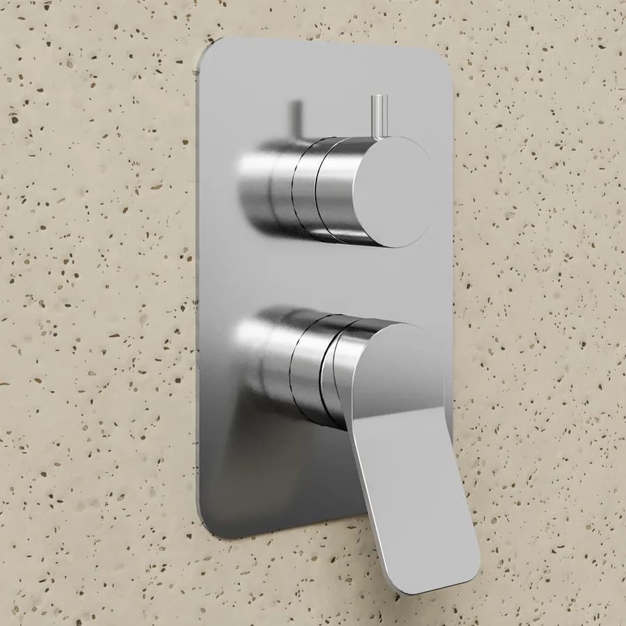 Set incasso doccia con deviatore con braccio a soffitto 20 cm e soffione 25x25 cm cromo – Wing