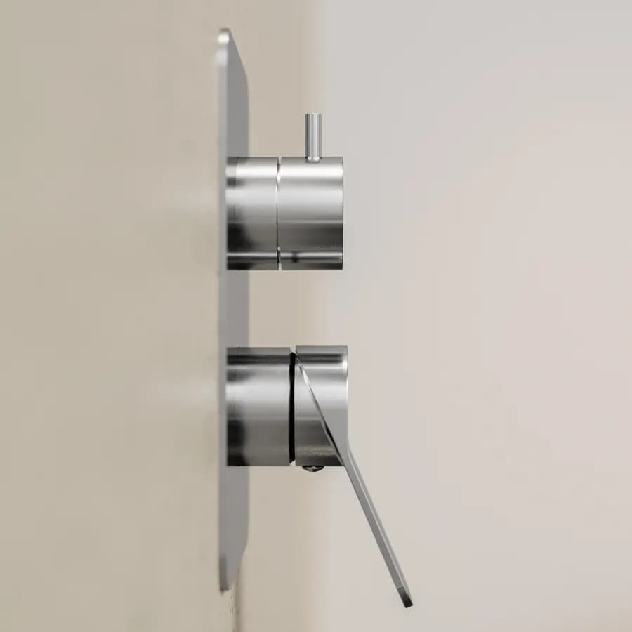 Set incasso doccia con deviatore con braccio a soffitto 20 cm e soffione 25x25 cm cromo – Wing